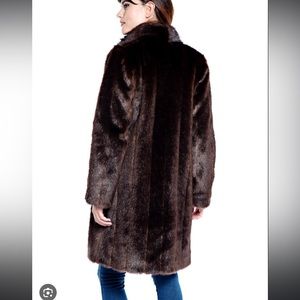 Donna Salyers' Fabulous Furs Women's Faux Fur Knee-Length Coat Jacket Brown (S)